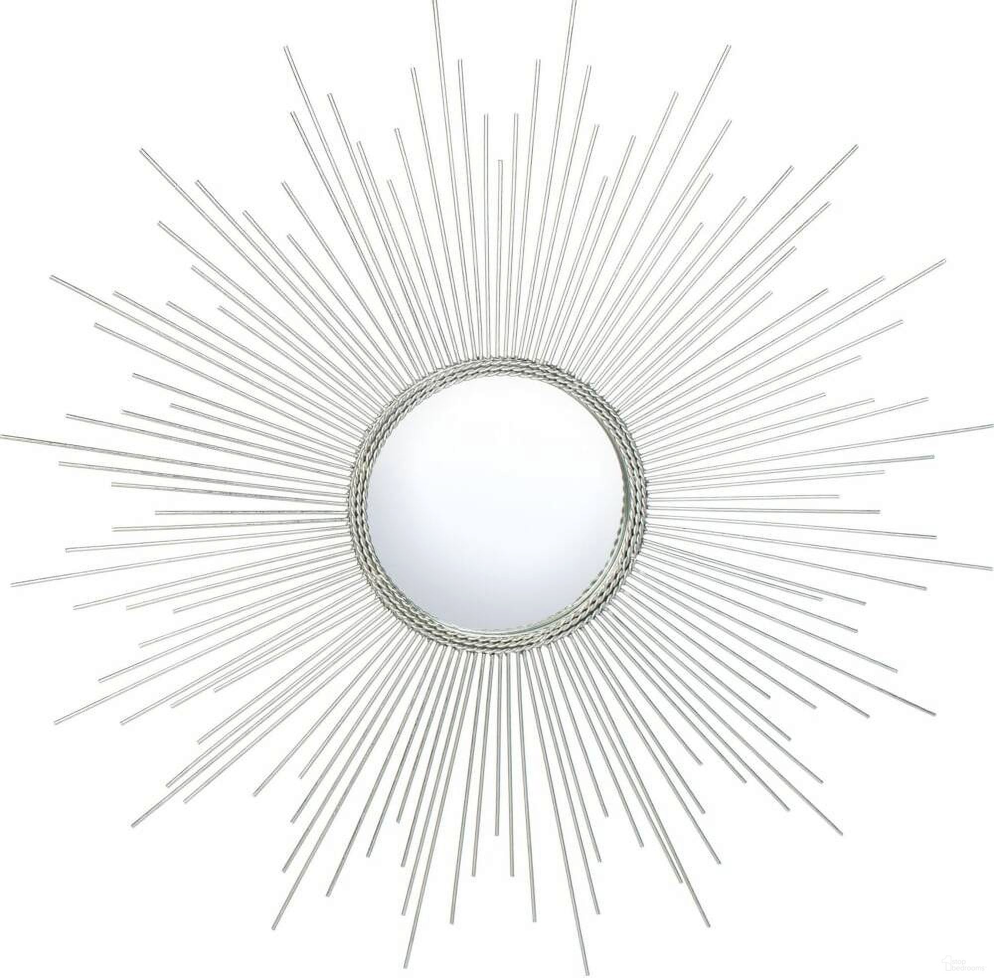 The appearance of Emme Silver Sunburst Mirror designed by Safavieh in the modern / contemporary interior design. This silver piece of furniture was selected by 1StopBedrooms from Safavieh MRR Collection to add a touch of cosiness and style into your home. Sku: MRR1003A. Material: Iron.