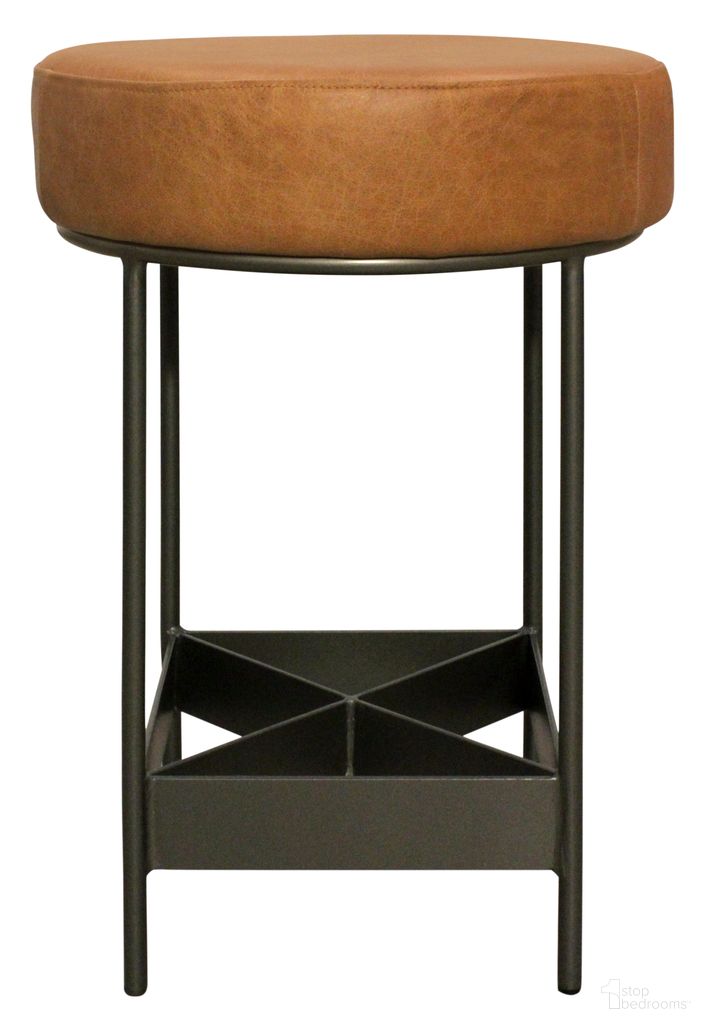 Emmett Counter Stool In Tan Leather