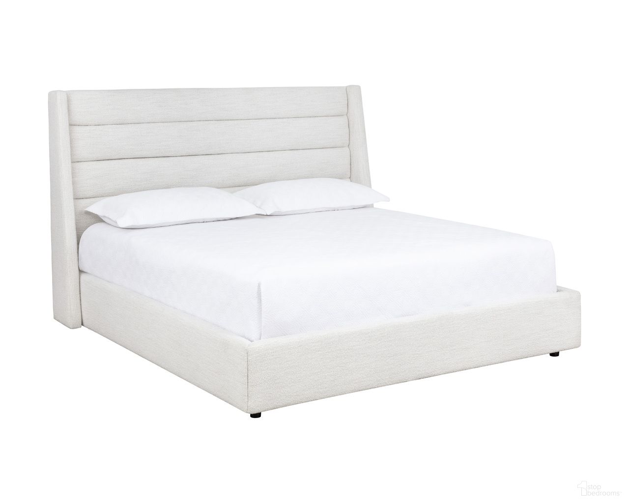 Emmit King Platform Bed In Merino Pearl