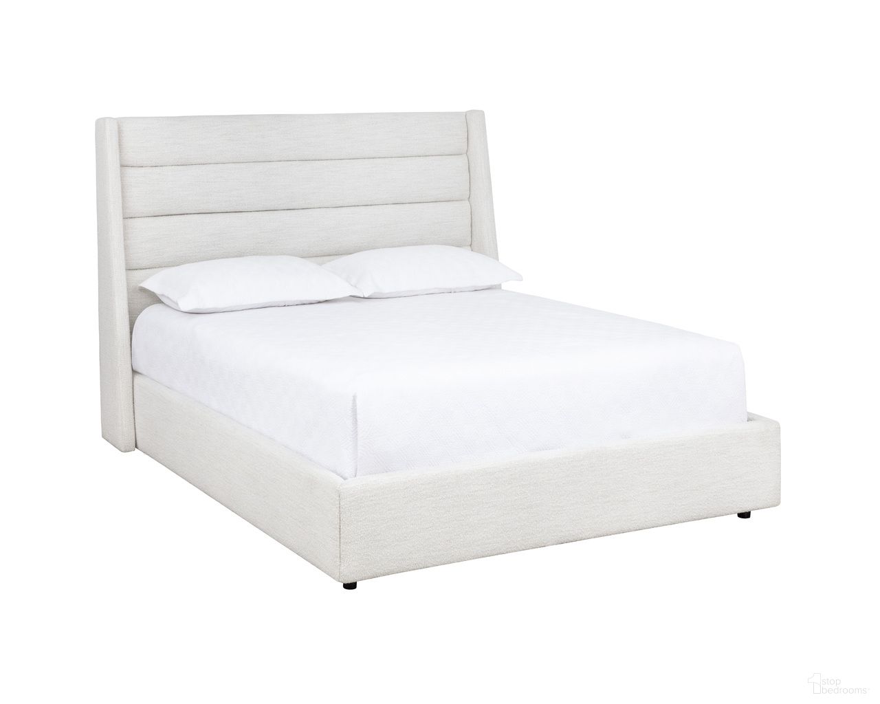 Emmit Queen Platform Bed In Merino Pearl