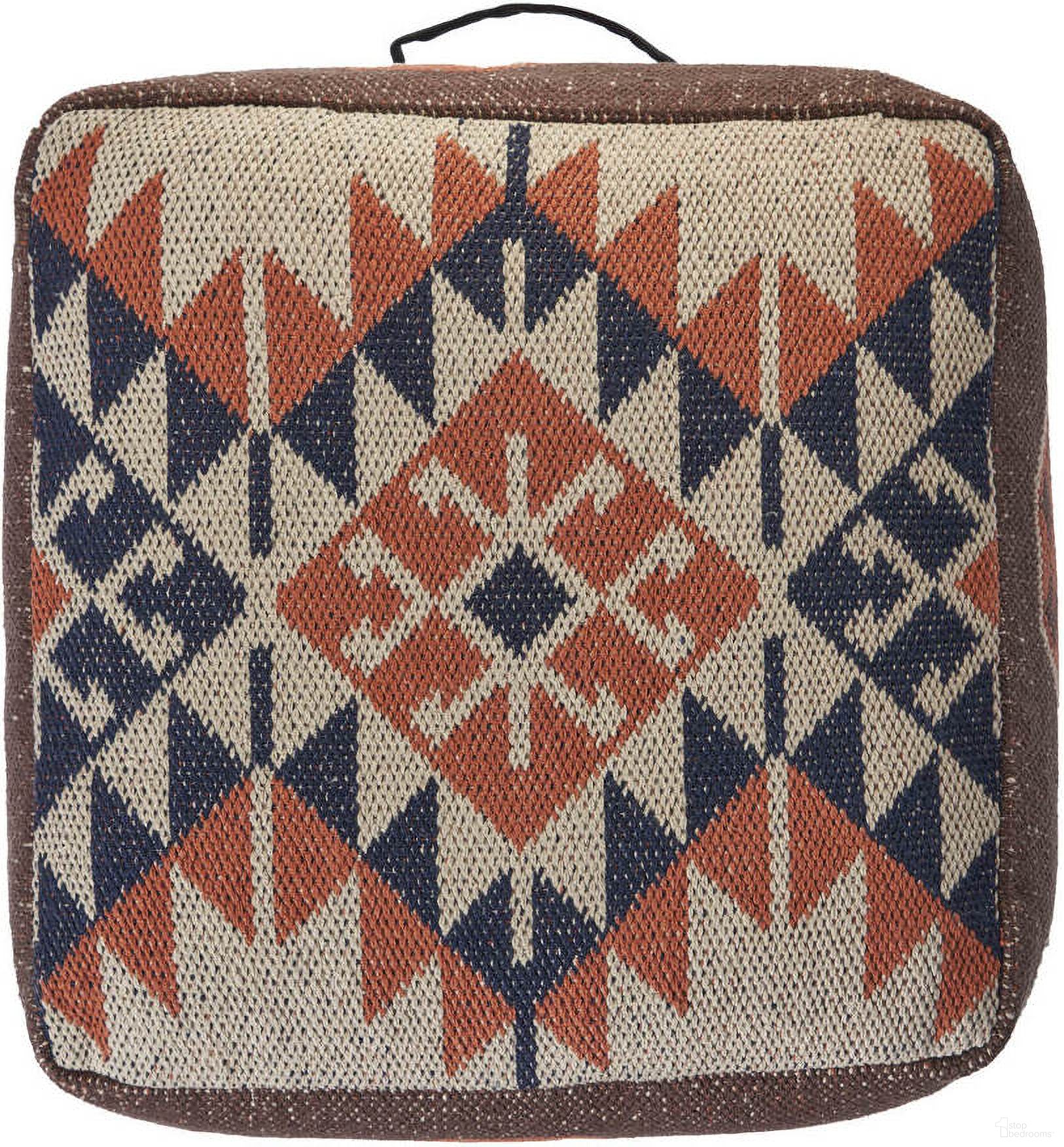 The appearance of Emora Tribal Cotton Blend Ottoman Pouf In Brown and Orange designed by Rajani Home in the transitional interior design. This brown and orange piece of furniture was selected by 1StopBedrooms from Bova Collection to add a touch of cosiness and style into your home. Sku: 9C926808G49348. Material: Cotton.