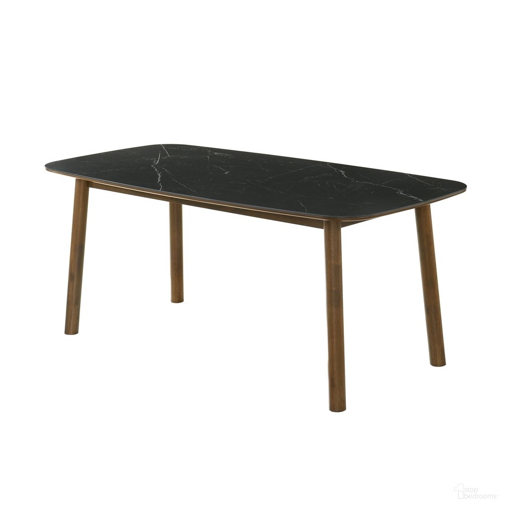 The appearance of Emorie 71 Inch Rectangle Dining Table with Sintered Stone Top In Walnut designed by Armen Living in the transitional interior design. This walnut piece of furniture was selected by 1StopBedrooms from Emorie Collection to add a touch of cosiness and style into your home. Sku: LCEODIWABL. Table Base Style: Legs. Material: MDF. Table Top Shape: Rectangular. Size: 36" x 71".