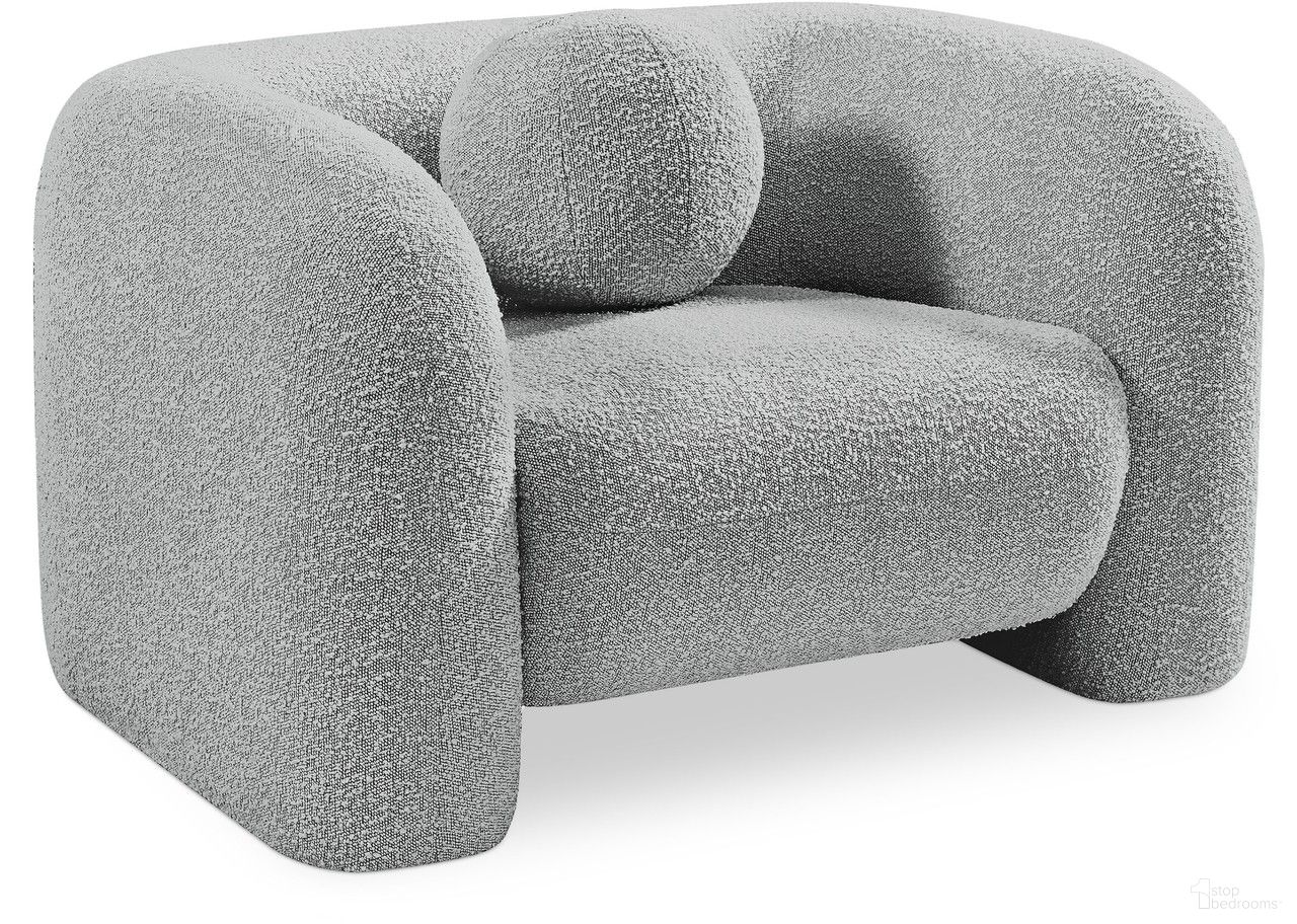 The appearance of Emory Boucle Fabric Chair In Grey designed by Meridian in the modern / contemporary interior design. This grey piece of furniture was selected by 1StopBedrooms from Emory Collection to add a touch of cosiness and style into your home. Sku: 139Grey-C. Material: Boucle.