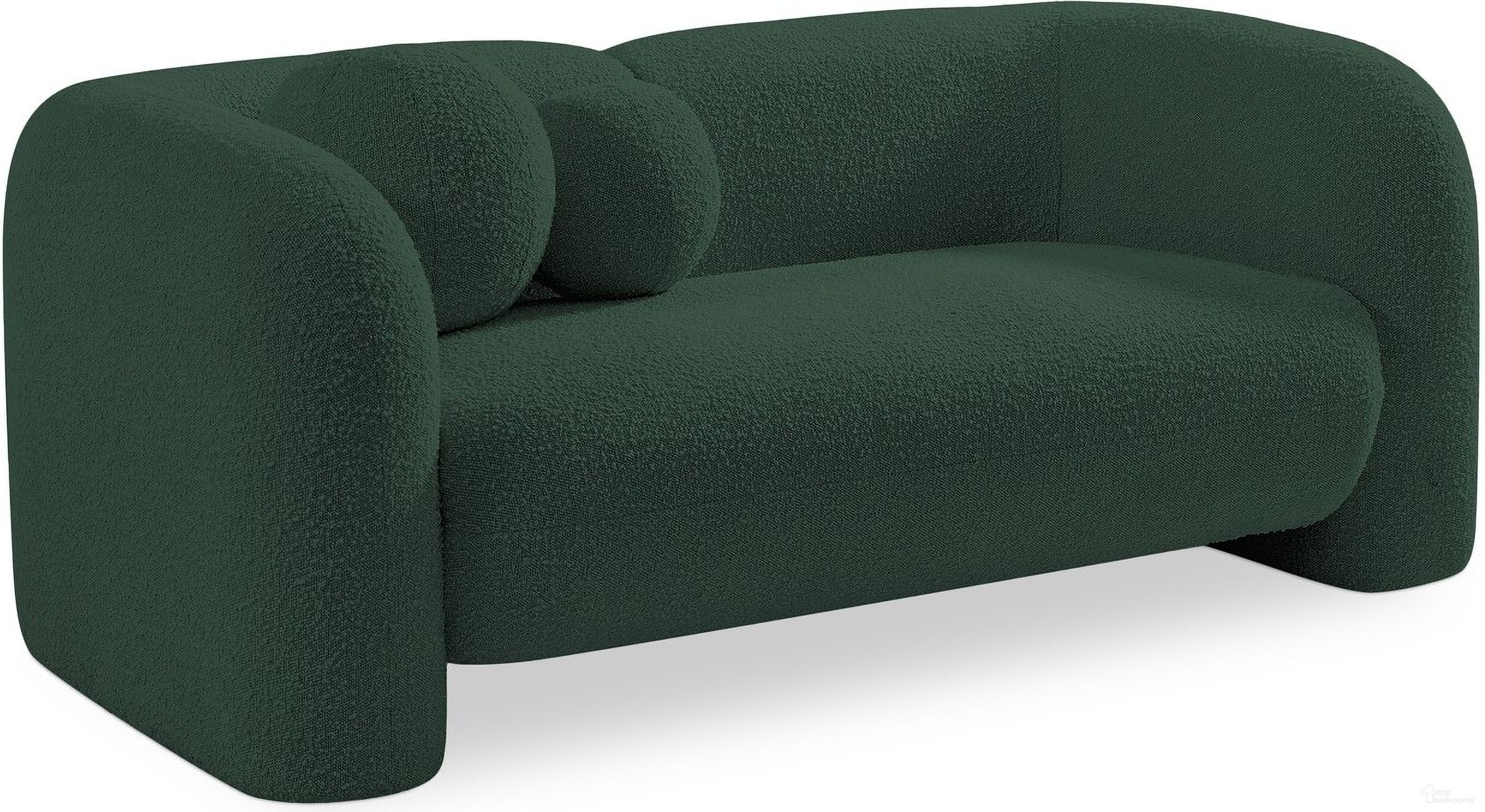 The appearance of Emory Boucle Fabric Loveseat In Green designed by Meridian in the modern / contemporary interior design. This green piece of furniture was selected by 1StopBedrooms from Emory Collection to add a touch of cosiness and style into your home. Sku: 139Green-L. Material: Boucle.