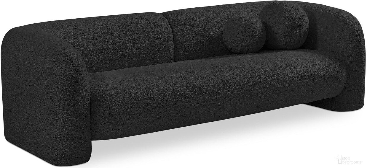 The appearance of Emory Boucle Fabric Sofa In Black designed by Meridian in the modern / contemporary interior design. This black piece of furniture was selected by 1StopBedrooms from Emory Collection to add a touch of cosiness and style into your home. Sku: 139Black-S. Material: Boucle.