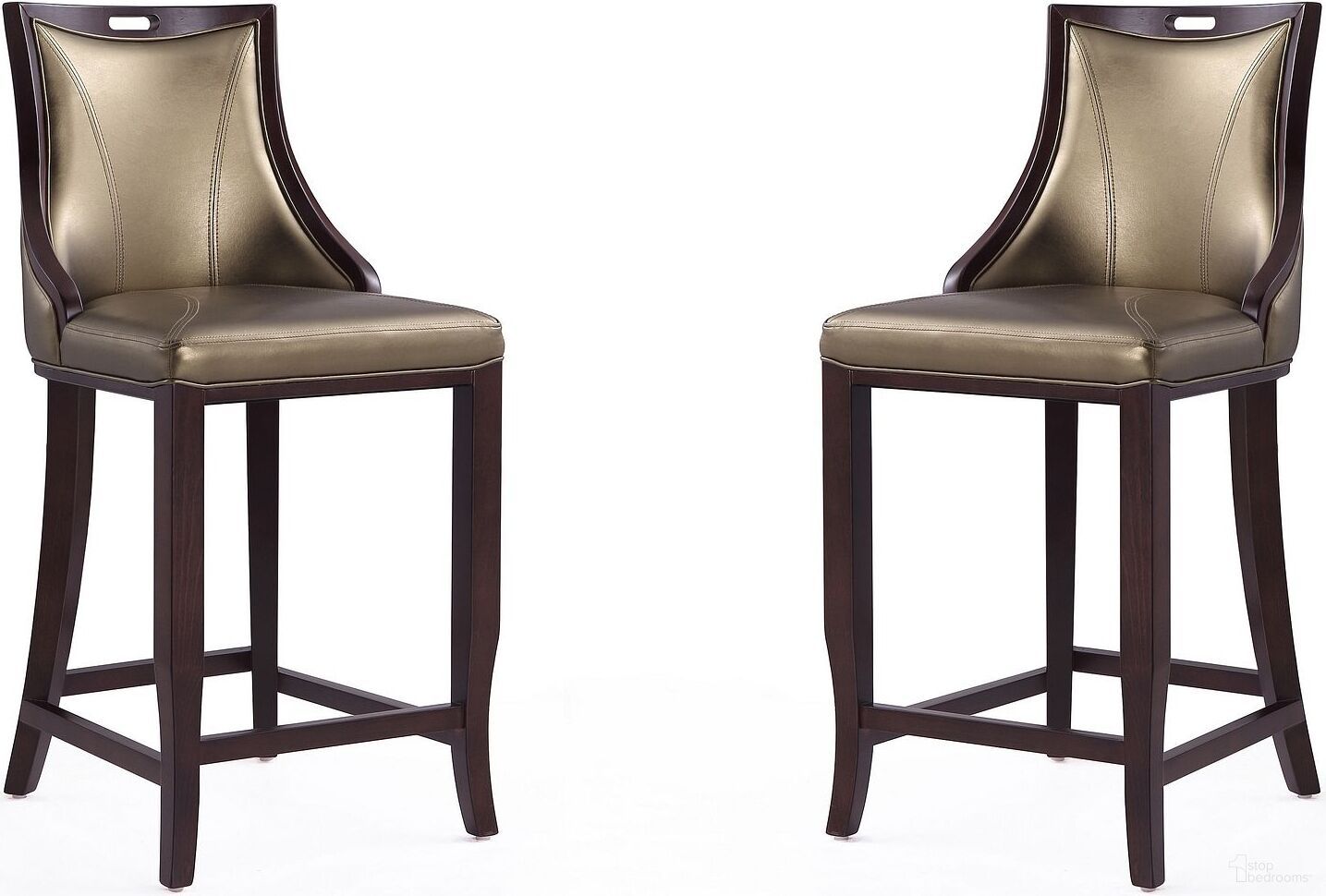 The appearance of Emperor Bar Stool in Bronze and Walnut (Set of 2) designed by Manhattan Comfort in the traditional interior design. This bronze piece of furniture was selected by 1StopBedrooms from Emperor Collection to add a touch of cosiness and style into your home. Sku: BS008-BZ;BS008-BZ. Material: Wood.