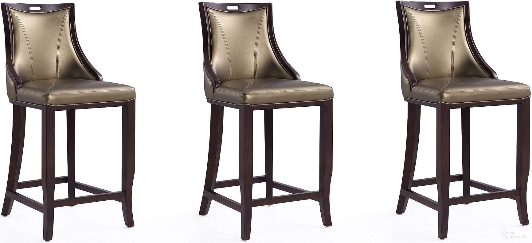 The appearance of Emperor Bar Stool in Bronze and Walnut (Set of 3) designed by Manhattan Comfort in the traditional interior design. This bronze piece of furniture was selected by 1StopBedrooms from Emperor Collection to add a touch of cosiness and style into your home. Sku: BS008-BZ;BS008-BZ;BS008-BZ. Material: Wood.