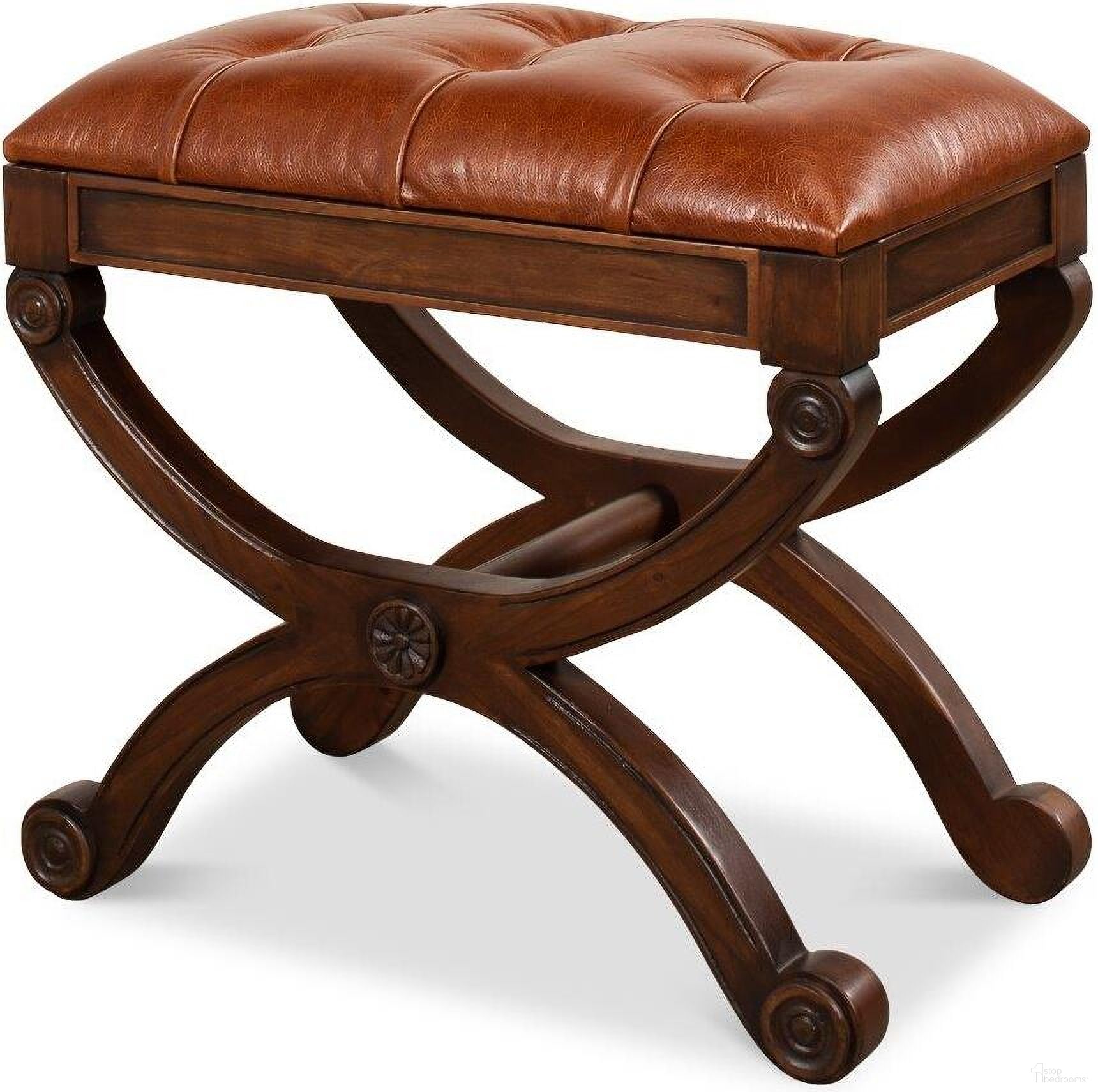 Empire Brown Leather Stool