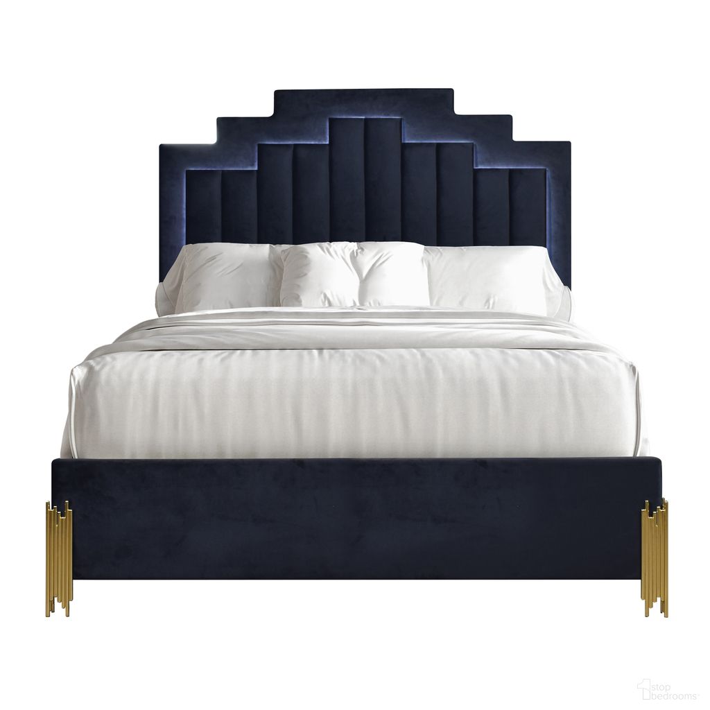 The appearance of Empire Queen Upholstered Bed In Black and Natural designed by New Classic in the modern / contemporary interior design. This black and natural piece of furniture  was selected by 1StopBedrooms from Empire Collection to add a touch of cosiness and style into your home. Sku: B2034-315;B2034-335. Material: Fabric. Bed Size: Queen. Bed Type: Upholstered Bed.