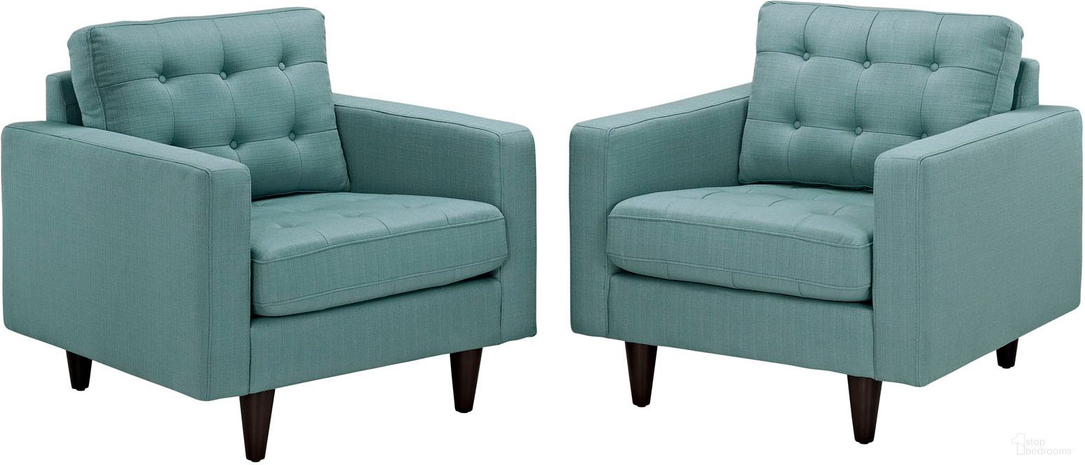 The appearance of Empress Laguna Arm Chair Upholstered Fabric Set of 2 designed by Modway in the modern / contemporary interior design. This laguna piece of furniture was selected by 1StopBedrooms from Empress Collection to add a touch of cosiness and style into your home. Sku: EEI-1013-LAG-Y;EEI-1013-LAG-Y. Material: Polyester.