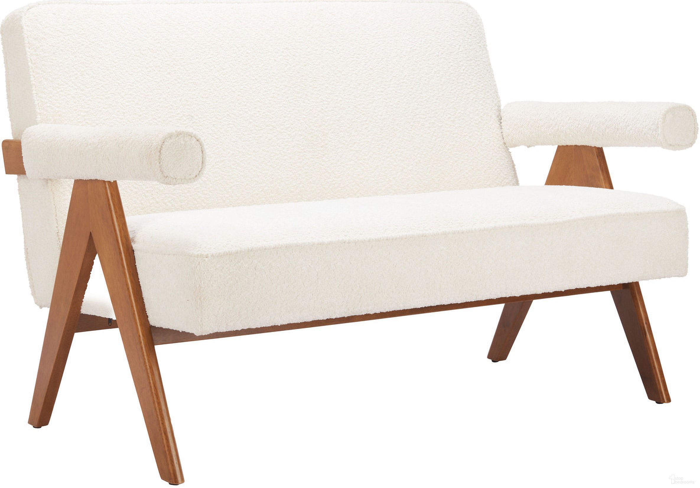 The appearance of Encanto Loveseat In Ivory designed by Zuo Modern in the modern / contemporary interior design. This ivory piece of furniture  was selected by 1StopBedrooms from Encanto Collection to add a touch of cosiness and style into your home. Sku: 110659. Material: Polyester.