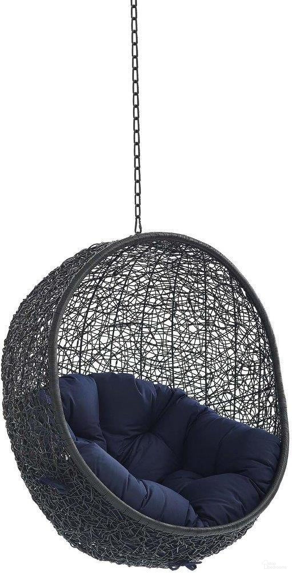 The appearance of Encase Sunbrella Fabric Swing Outdoor Patio Lounge Chair Without Stand In Black and Gray designed by Modway in the modern / contemporary interior design. This black and gray piece of furniture was selected by 1StopBedrooms from Encase Collection to add a touch of cosiness and style into your home. Sku: EEI-2545-BLK;EEI-3858-NAV-3;EEI-739-SEAT. Material: Steel.
