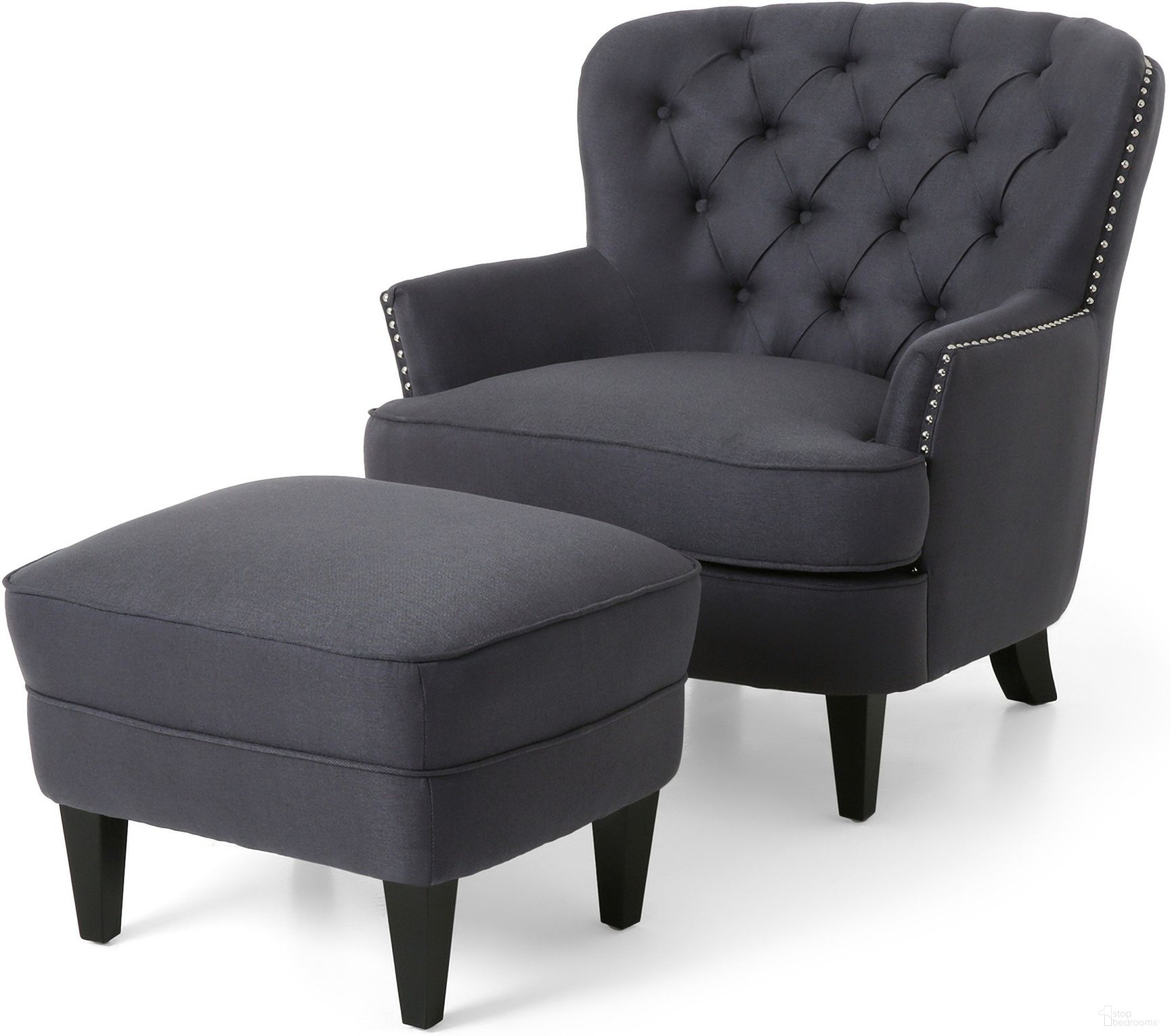 The appearance of Enchante Living Room Set with Tufted Back Club Chair and Ottoman In Grey designed by Noble House in the traditional interior design. This grey piece of furniture was selected by 1StopBedrooms from Enchante Collection to add a touch of cosiness and style into your home. Sku: 67821.00GRY. Material: Fabric.