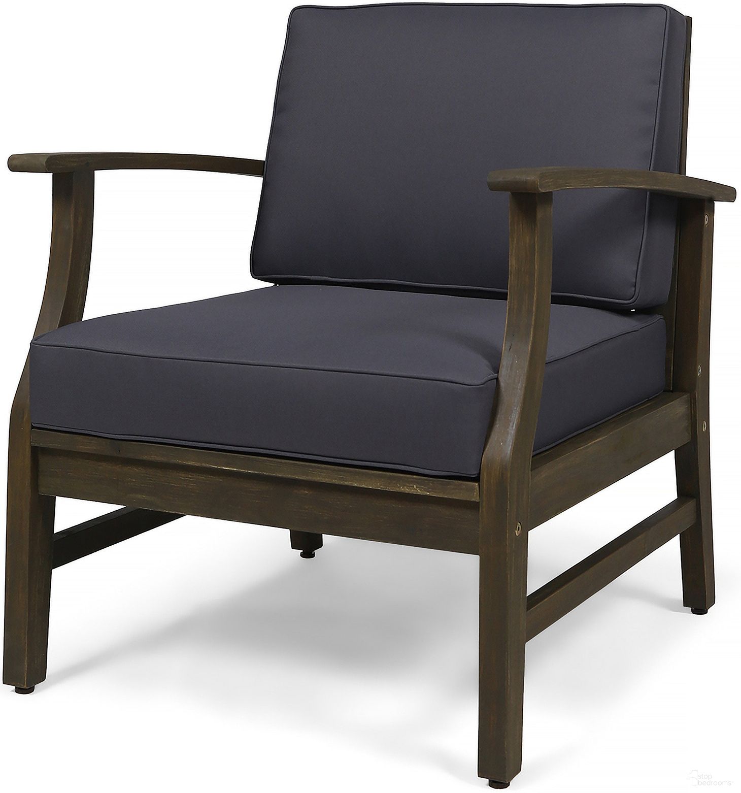 The appearance of Enchanting Outdoor Club Chair with Slat Panel Design and Water Resistant Cushion In Dark Grey designed by Noble House in the modern / contemporary interior design. This dark grey piece of furniture was selected by 1StopBedrooms from Enchanting Collection to add a touch of cosiness and style into your home. Sku: 61442.00GDGRY. Material: Acacia Wood.