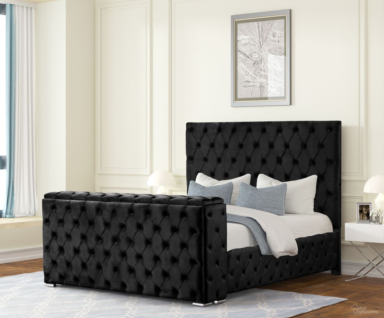 The appearance of Encore King Panel Bed In Black designed by Galaxy Home Furnishings in the modern / contemporary interior design. This black piece of furniture was selected by 1StopBedrooms from Encore Collection to add a touch of cosiness and style into your home. Sku: 601955557993-1;601955557993-2;601955557993-3. Bed Type: Panel Bed. Bed Size: King. Material: Solid Wood.