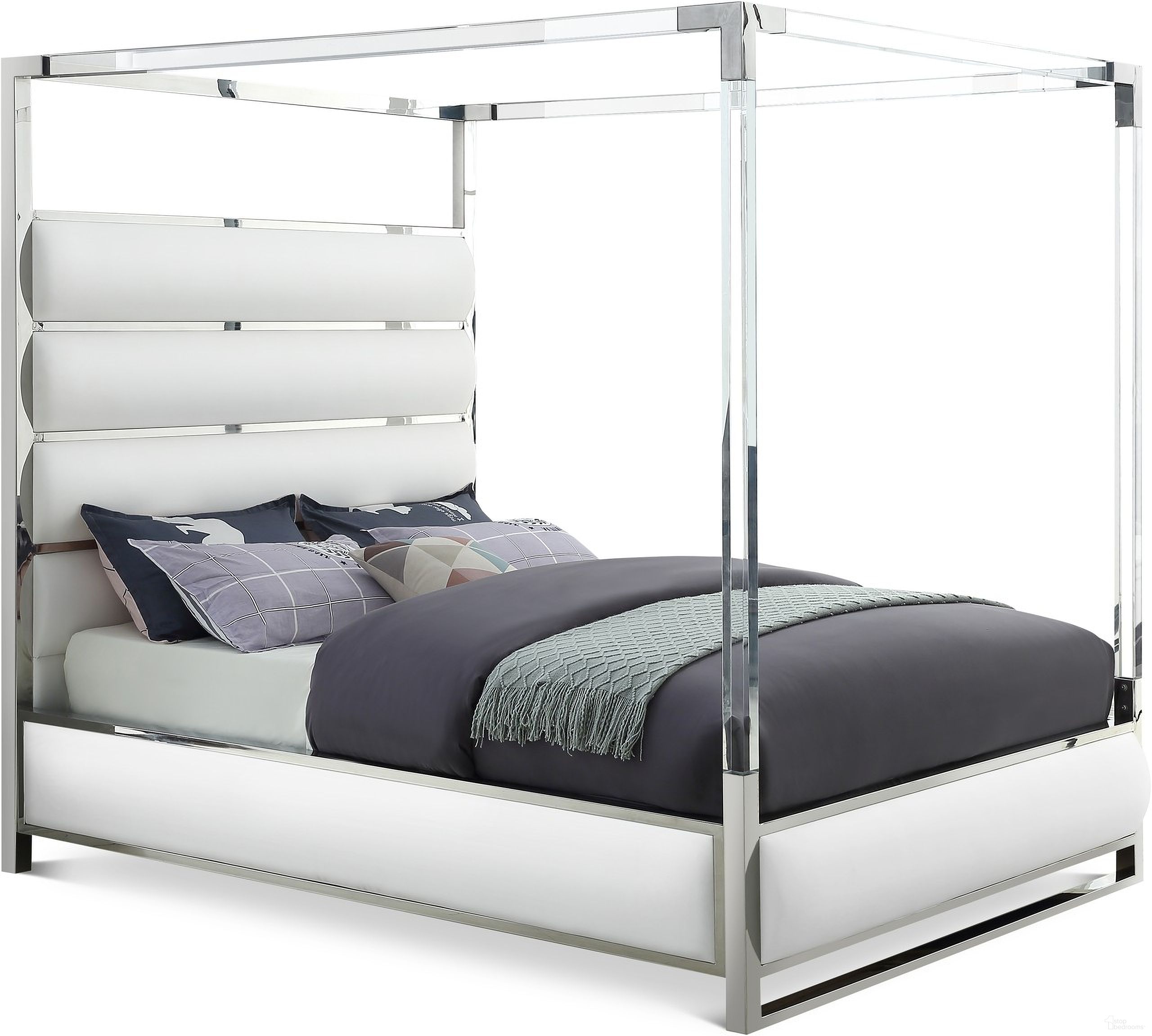Encore Vegan Leather Queen Bed In White