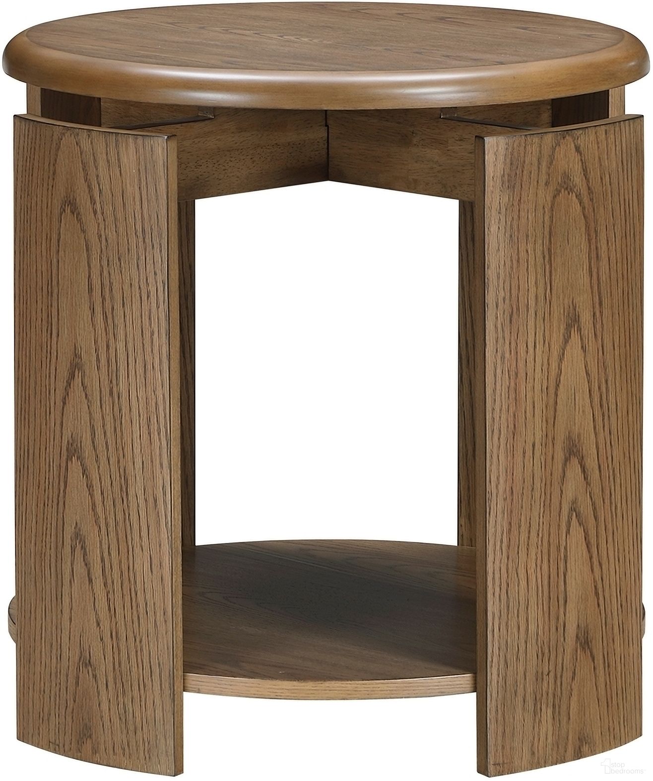 The appearance of Ellis End Table In Brown designed by Homelegance in the modern / contemporary interior design. This brown piece of furniture  was selected by 1StopBedrooms from Ellis Collection to add a touch of cosiness and style into your home. Sku: 3573-04RD. Material: Wood.