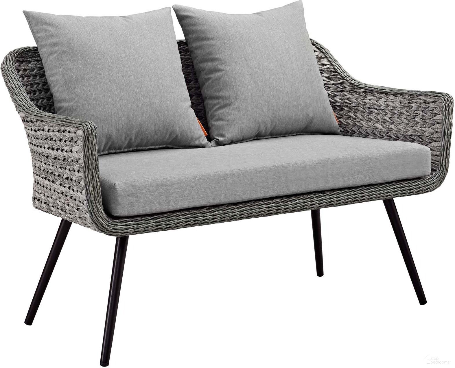 The appearance of Endeavor Gray Outdoor Patio Wicker Rattan Loveseat designed by Modway in the modern / contemporary interior design. This gray piece of furniture was selected by 1StopBedrooms from Endeavor Collection to add a touch of cosiness and style into your home. Sku: EEI-3024-GRY-GRY. Material: Aluminum.