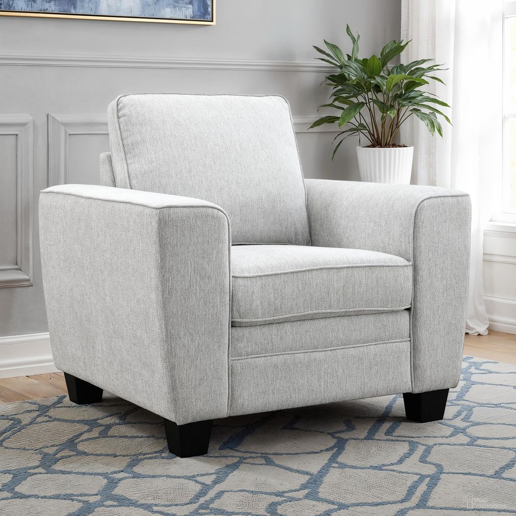 The appearance of Enea Chair In Light Gray designed by Furniture of America in the transitional interior design. This light gray piece of furniture was selected by 1StopBedrooms from Enea Collection to add a touch of cosiness and style into your home. Sku: FM64009LG-CH. Material: Chenille.