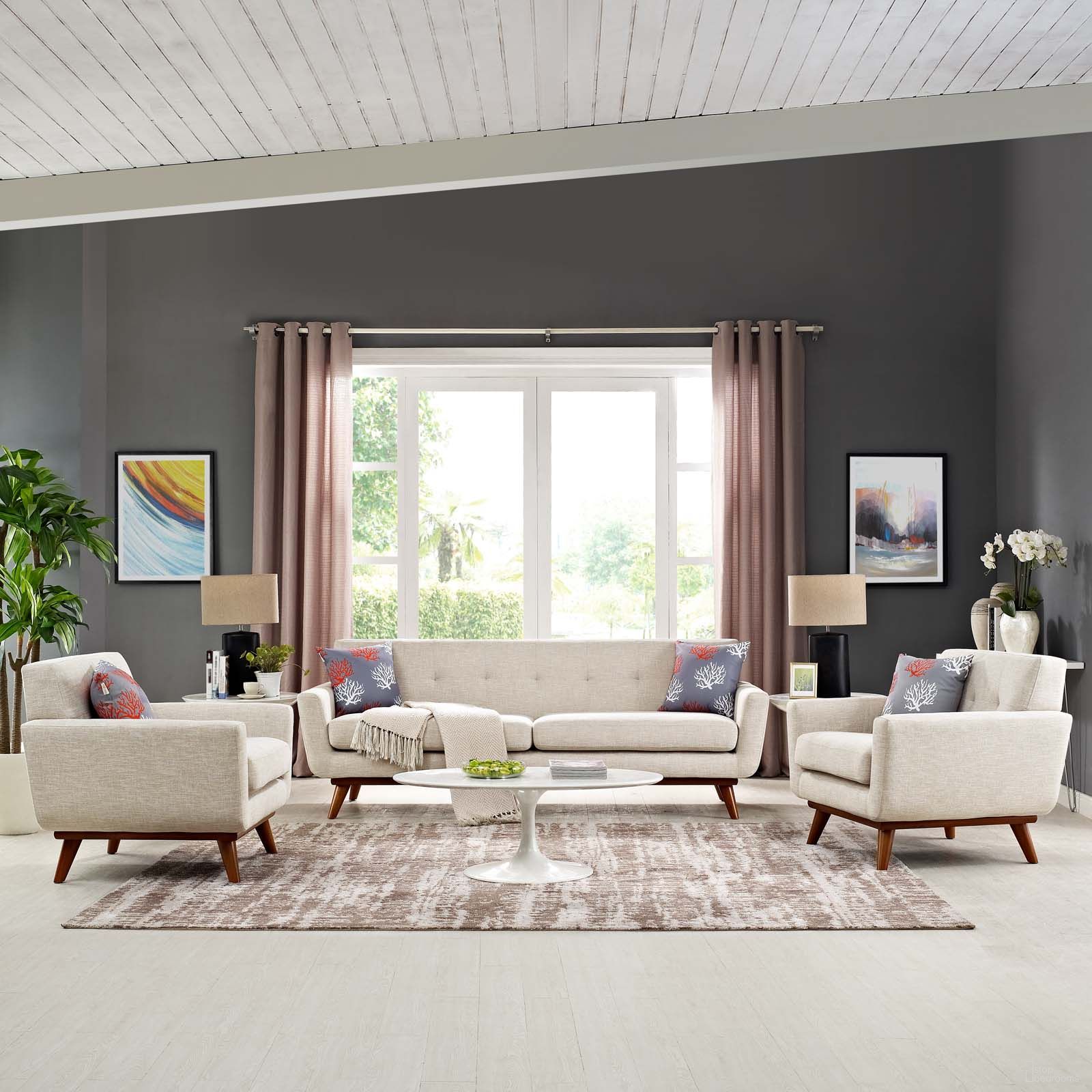 The appearance of Engage Beige Arm Chairs and Sofa Set of 3 EEI-1345-BEI designed by Modway in the modern / contemporary interior design. This beige piece of furniture was selected by 1StopBedrooms from Engage Collection to add a touch of cosiness and style into your home. Sku: EEI-1178-BEI-Y;EEI-1180-BEI-Y;EEI-1178-BEI-Y. Material: Polyester.