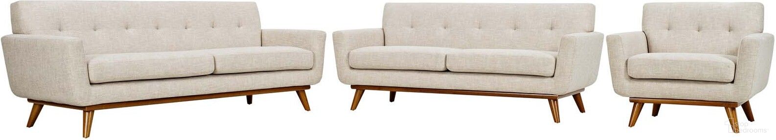 The appearance of Engage Beige Sofa Loveseat and Arm Chair Set of 3 EEI-1349-BEI designed by Modway in the modern / contemporary interior design. This beige piece of furniture was selected by 1StopBedrooms from Engage Collection to add a touch of cosiness and style into your home. Sku: EEI-1178-BEI-Y;EEI-1179-BEI-Y;EEI-1180-BEI-Y. Material: Polyester.