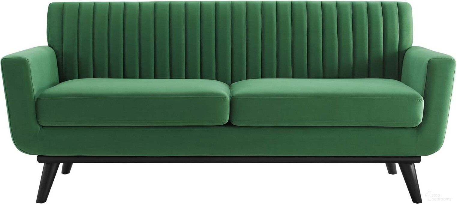 The appearance of Engage Channel Tufted Performance Velvet Loveseat In Emerald designed by Modway in the modern / contemporary interior design. This emerald piece of furniture was selected by 1StopBedrooms from Engage Collection to add a touch of cosiness and style into your home. Sku: EEI-5458-EME. Material: Rubberwood.