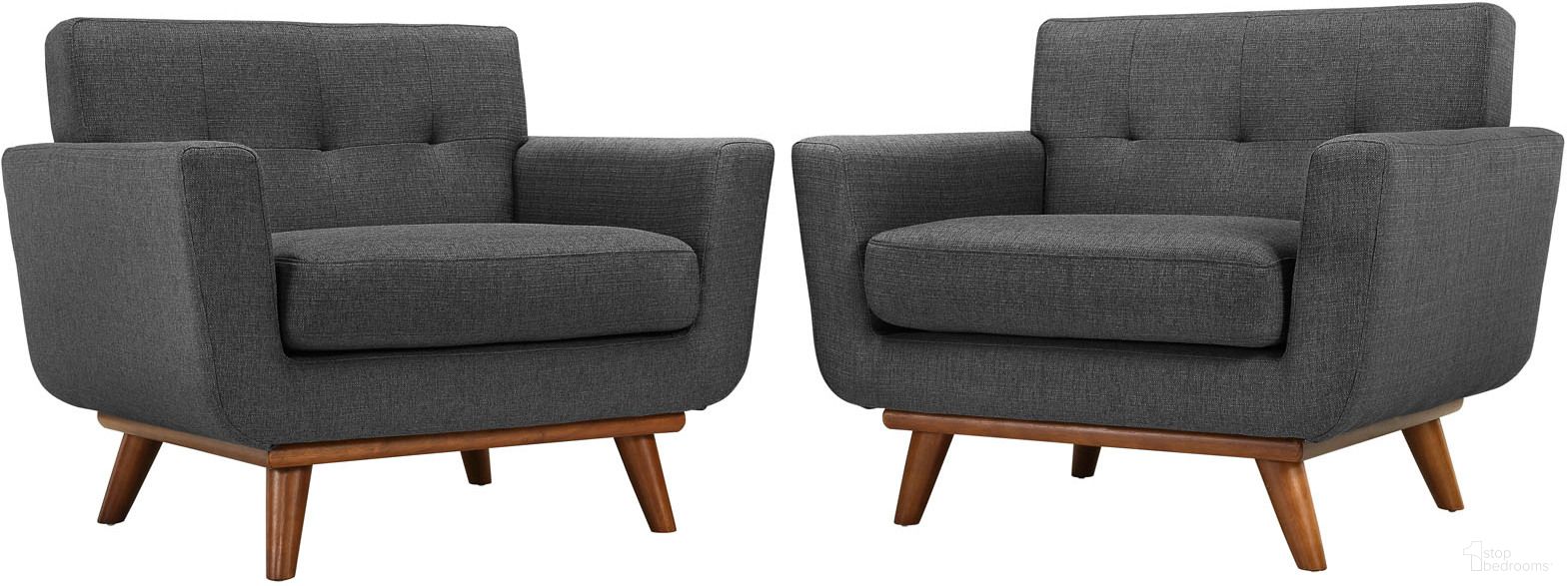 The appearance of Engage Gray Arm Chair Wood Set of 2 In Gray designed by Modway in the modern / contemporary interior design. This gray piece of furniture was selected by 1StopBedrooms from Engage Collection to add a touch of cosiness and style into your home. Sku: EEI-1178-DOR-Y;EEI-1178-DOR-Y. Material: Polyester.