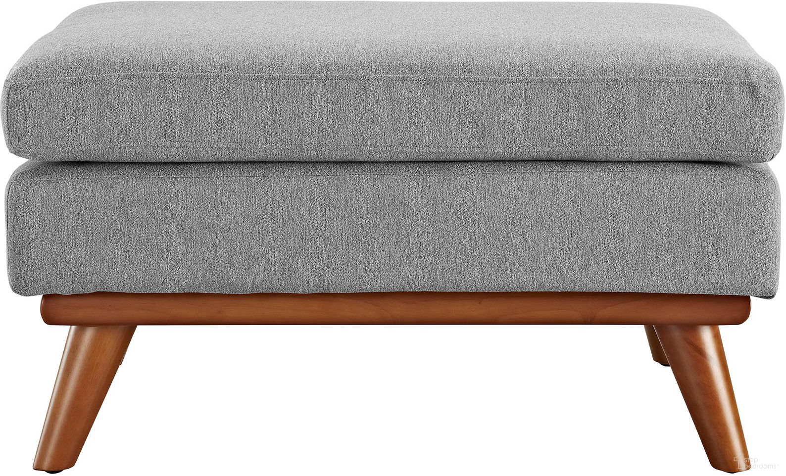 The appearance of Engage Upholstered Fabric Ottoman In Light Gray designed by Modway in the modern / contemporary interior design. This light gray piece of furniture  was selected by 1StopBedrooms from Engage Collection to add a touch of cosiness and style into your home. Sku: EEI-1797-GRY. Material: Wood.