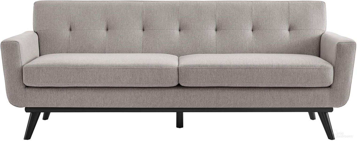 Engage Herringbone Fabric Sofa In Light Gray