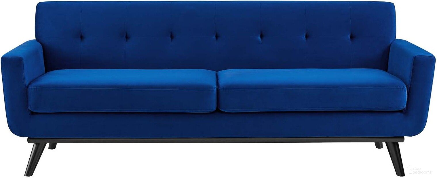 The appearance of Engage Performance Velvet Sofa In Navy designed by Modway in the modern / contemporary interior design. This navy piece of furniture was selected by 1StopBedrooms from Engage Collection to add a touch of cosiness and style into your home. Sku: EEI-5600-NAV. Material: Wood.