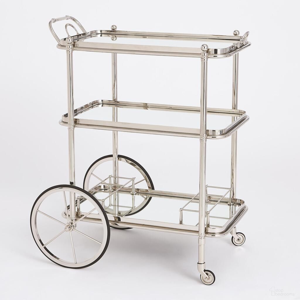 English Bar Cart and Tea Trolley In Nickel