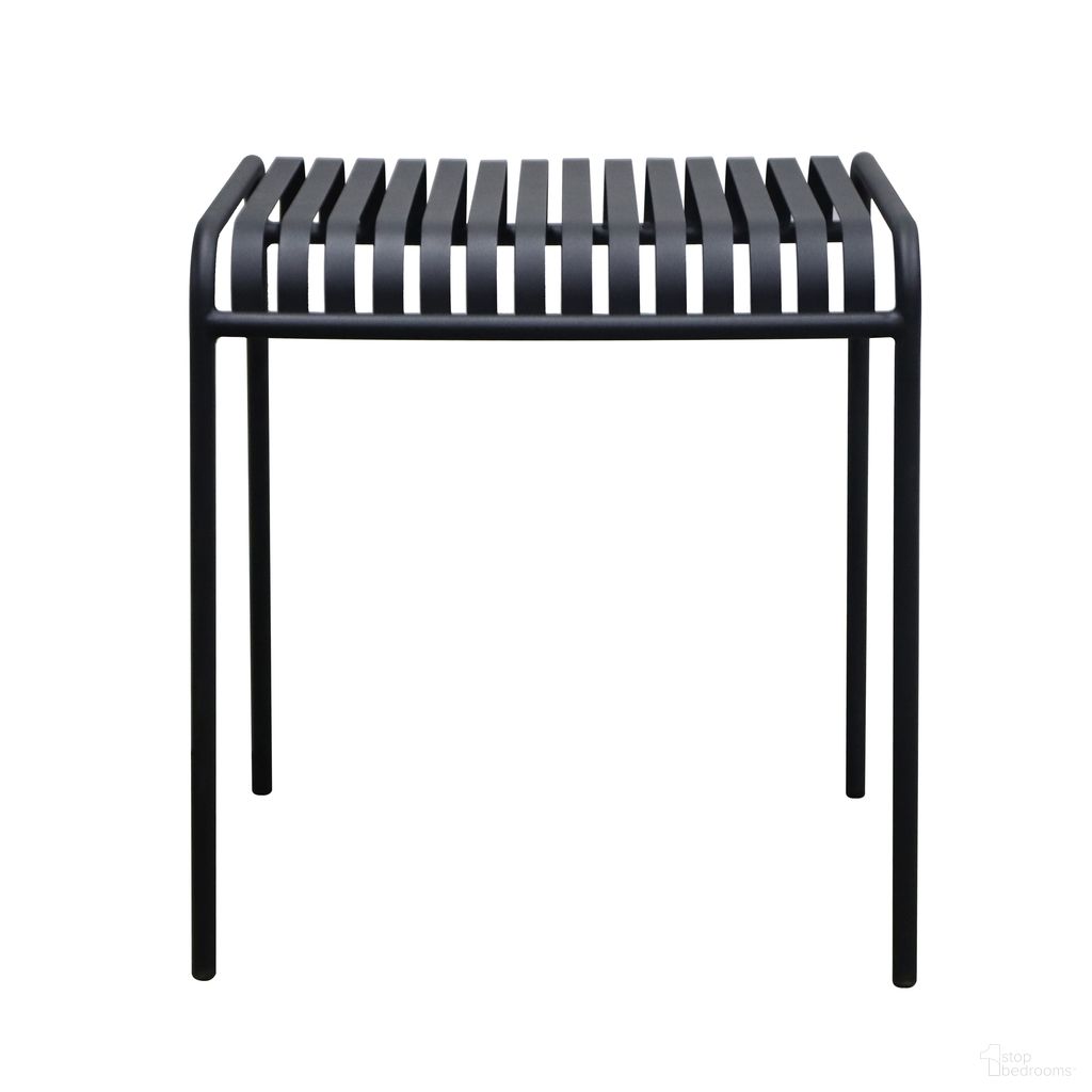 The appearance of Enid 28 Inch Outdoor Table In Black designed by Euro Style in the modern / contemporary interior design. This black piece of furniture  was selected by 1StopBedrooms from Enid Collection to add a touch of cosiness and style into your home. Sku: 90734-BLK. Table Base Style: Legs. Table Top Shape: Square. Material: Steel. Size: 28" x 28".