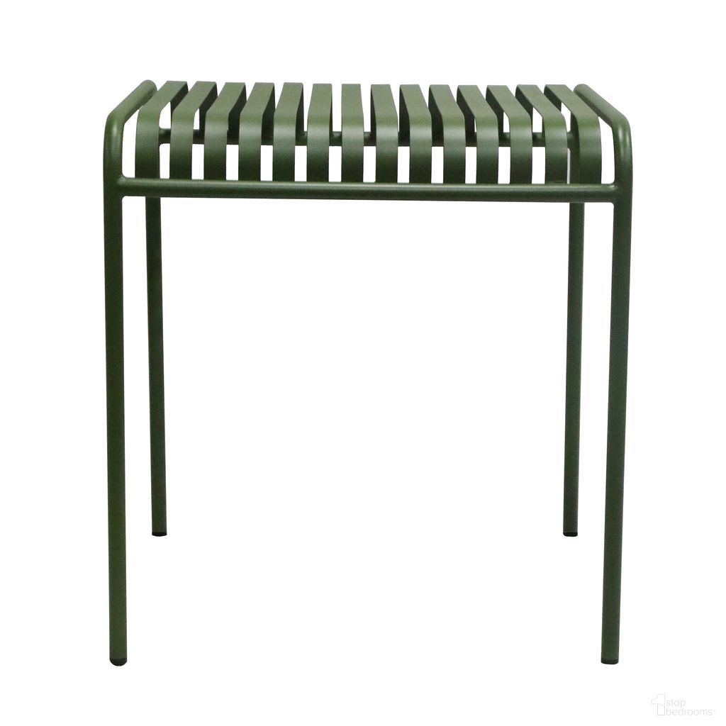 The appearance of Enid 28 Inch Outdoor Table In Dark Green designed by Euro Style in the modern / contemporary interior design. This dark green piece of furniture was selected by 1StopBedrooms from Enid Collection to add a touch of cosiness and style into your home. Sku: 90734-DKGRN. Table Base Style: Legs. Table Top Shape: Square. Material: Steel. Size: 28" x 28".