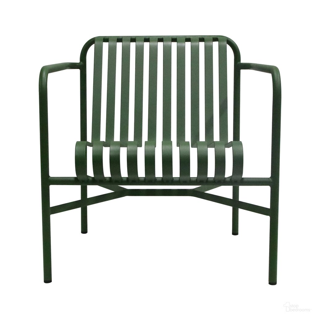 Enid Outdoor Lounge Chair In Dark Green