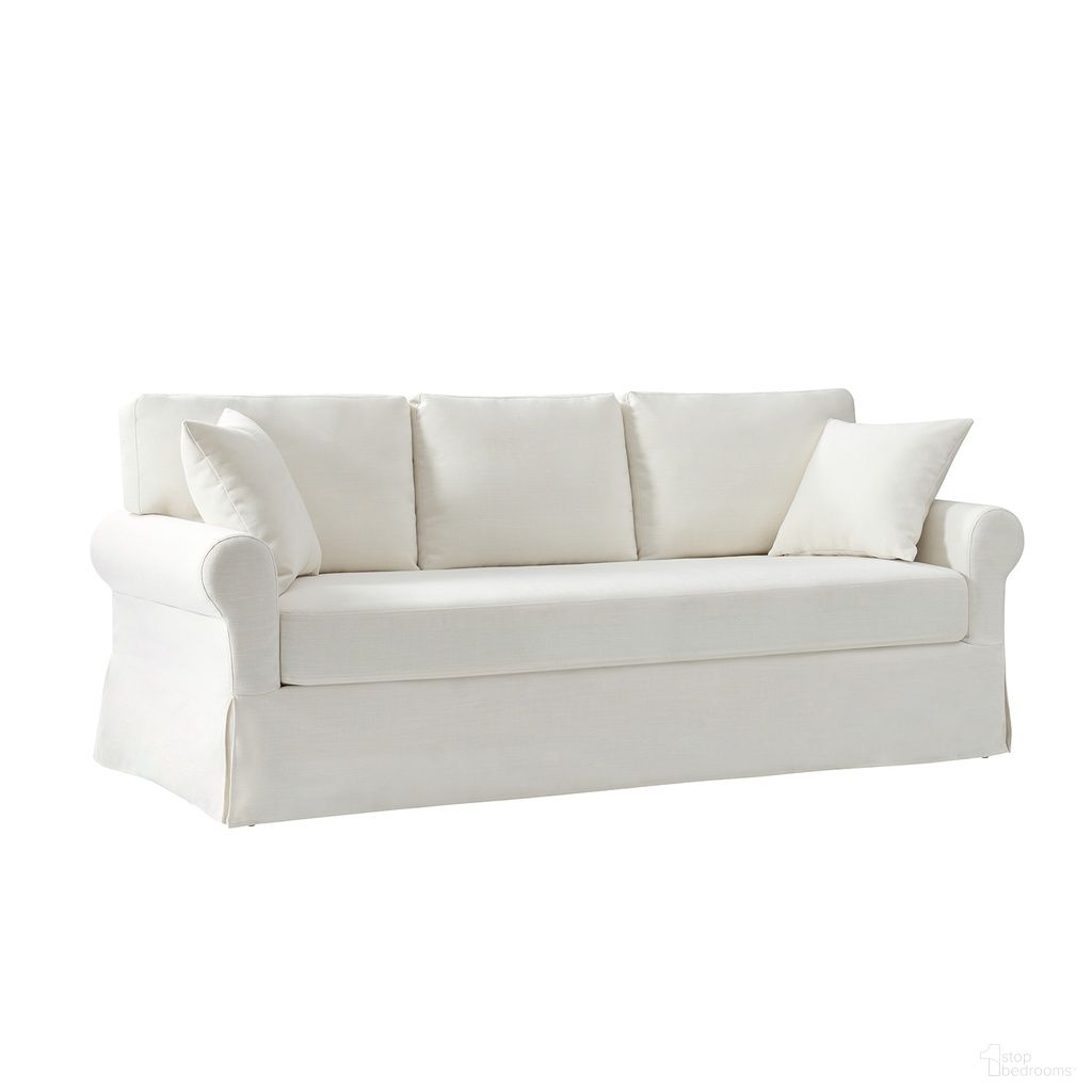 The appearance of Enrico Slipcovered Sofa In Ivory designed by Karat Home in the transitional interior design. This ivory piece of furniture was selected by 1StopBedrooms from Enrico Collection to add a touch of cosiness and style into your home. Sku: SFDM1142-IVY. Material: Linen Look Fabric.