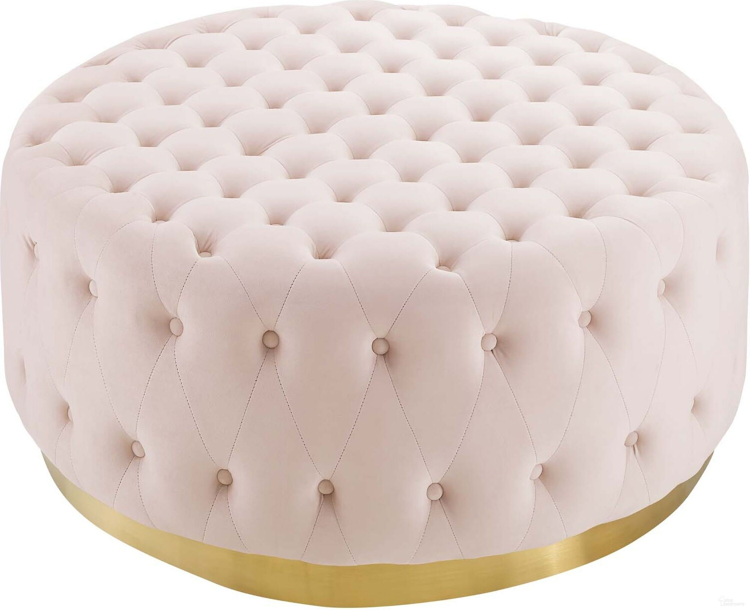 The appearance of Ensconce Tufted Performance Velvet Round Ottoman designed by Modway in the modern / contemporary interior design. This pink piece of furniture was selected by 1StopBedrooms from Ensconce Collection to add a touch of cosiness and style into your home. Sku: EEI-4326-PNK. Material: Stainless Steel.