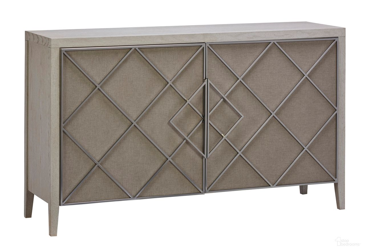 The appearance of Ensemble Credenza In Ensemble and Matte Nickel designed by Maitland-Smith in the modern / contemporary interior design. This ensemble/matte nickel piece of furniture  was selected by 1StopBedrooms from Maitland Smith Collection to add a touch of cosiness and style into your home. Sku: 88-0110. Material: Beech.