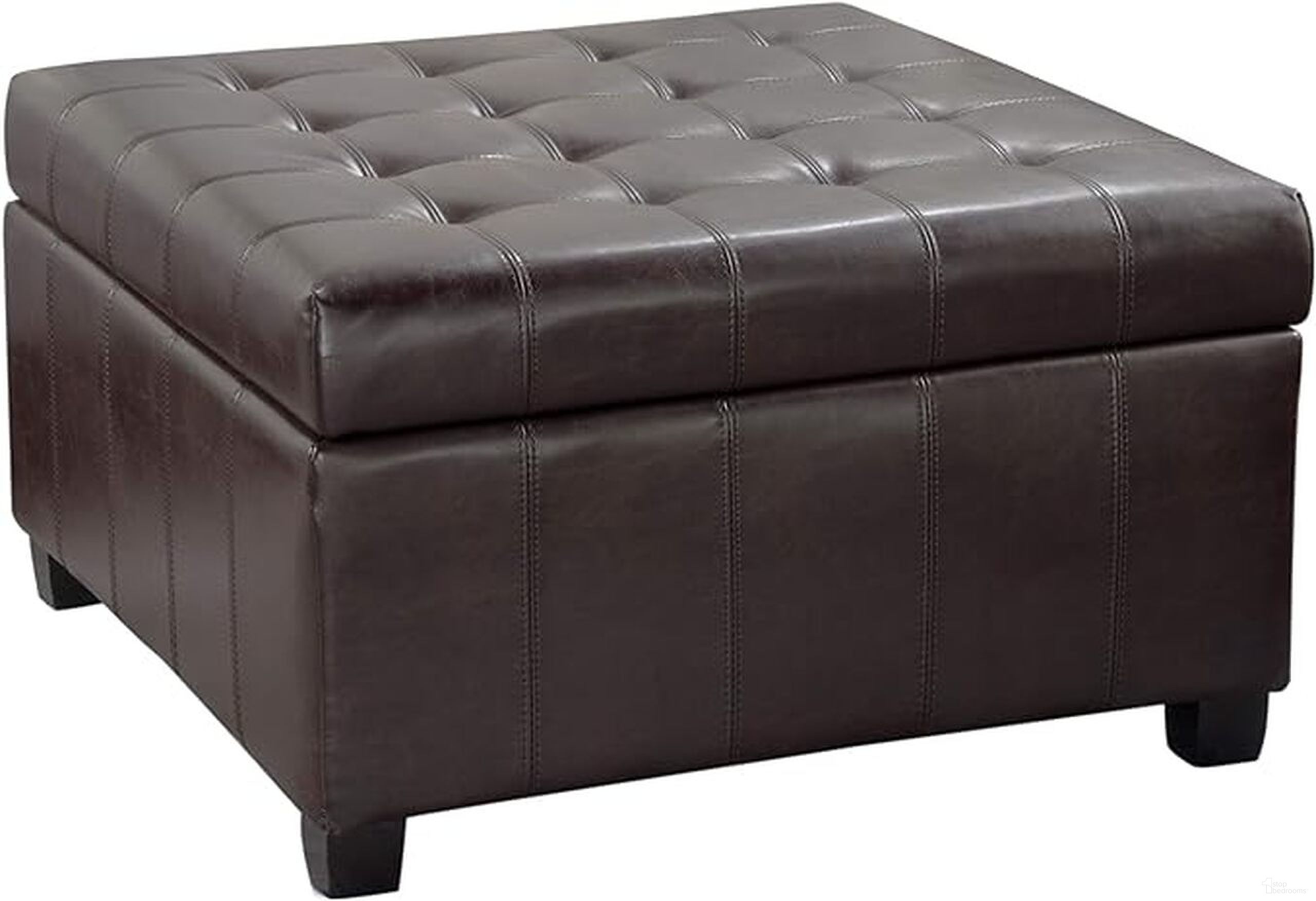 The appearance of Enthralling PU Leather Upholstered Storage Ottoman with Tufted Waffle Stitch In Brown designed by Noble House in the modern / contemporary interior design. This brown piece of furniture  was selected by 1StopBedrooms from Enthralling Collection to add a touch of cosiness and style into your home. Sku: 52528.00PU. Material: PU.