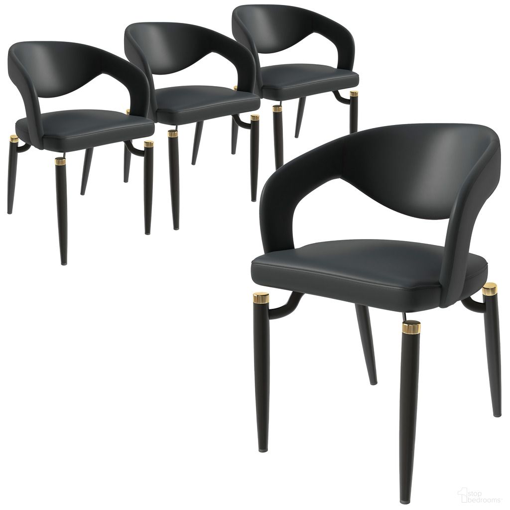 The appearance of Entice Modern Dining Chair Set of 4 In Charcoal Black designed by LeisureMod in the modern / contemporary interior design. This charcoal black piece of furniture  was selected by 1StopBedrooms from Entice Collection to add a touch of cosiness and style into your home. Sku: EC60CH-4. Material: Leather. Chair Type: Arm Chair.