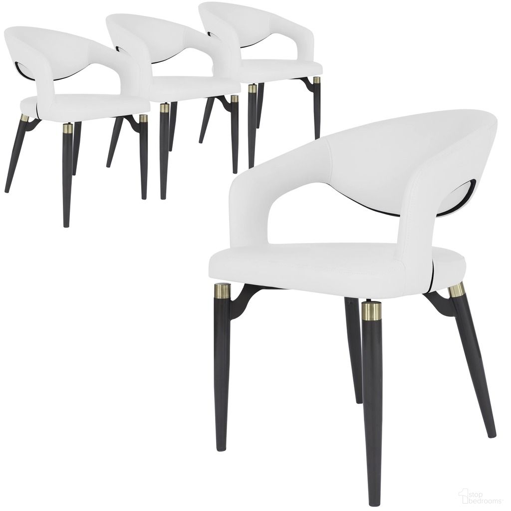 The appearance of Entice Modern Dining Chair Set of 4 In White designed by LeisureMod in the modern / contemporary interior design. This white piece of furniture was selected by 1StopBedrooms from Entice Collection to add a touch of cosiness and style into your home. Sku: EC60W-4. Material: Leather. Chair Type: Arm Chair.