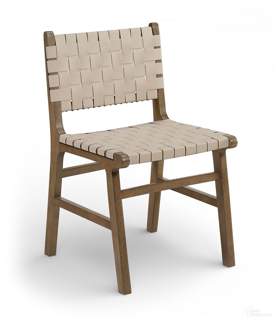Entwine Vegan Leather Upholstered Dining Chair In Beige