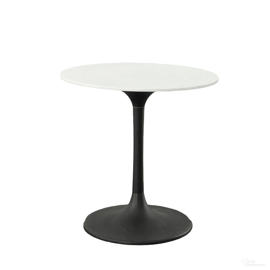 The appearance of Enzo 30 Inch Round Marble Top Dining Table In White Top and Black Base designed by Carolina Living in the modern / contemporary interior design. This white and black piece of furniture  was selected by 1StopBedrooms from Enzo Collection to add a touch of cosiness and style into your home. Sku: MT3030T-BLK. Table Base Style: Pedestal. Table Top Shape: Round. Material: Marble. Size: 30".