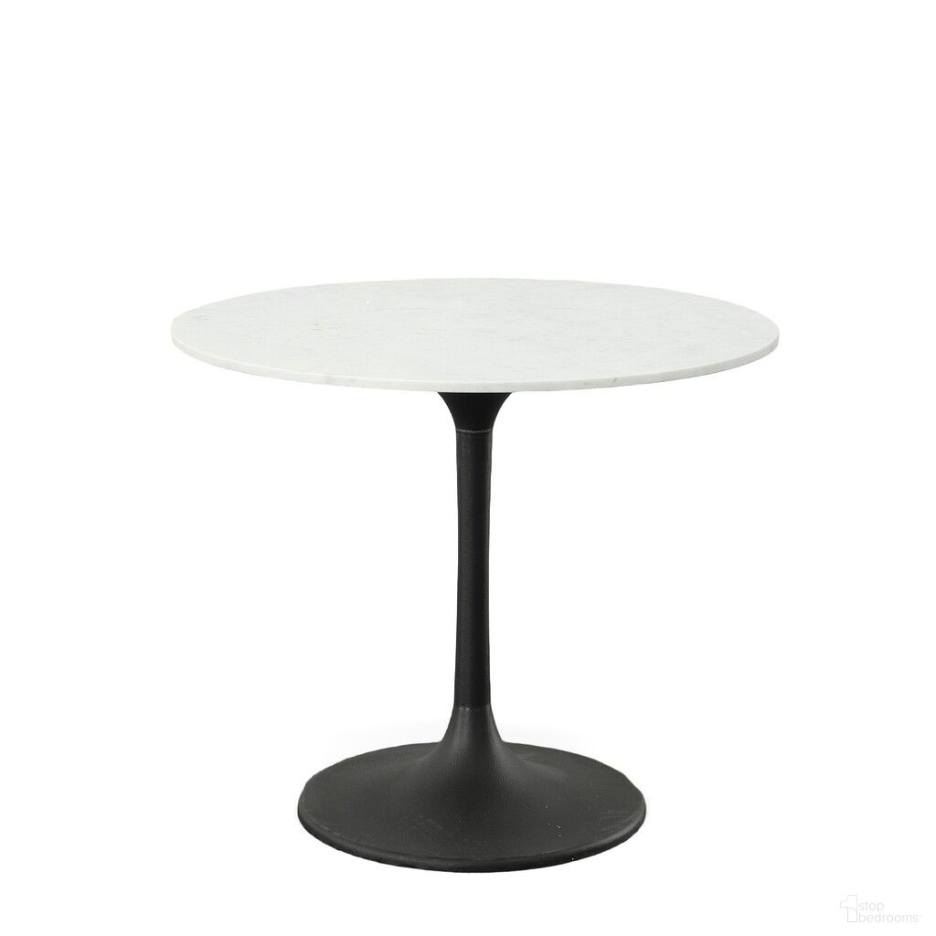 The appearance of Enzo 36 Inch Round Marble Top Dining Table In White Top and Black Base designed by Carolina Living in the modern / contemporary interior design. This white and black piece of furniture  was selected by 1StopBedrooms from Enzo Collection to add a touch of cosiness and style into your home. Sku: MT3636T-BLK. Table Base Style: Pedestal. Table Top Shape: Round. Material: Marble. Size: 36".
