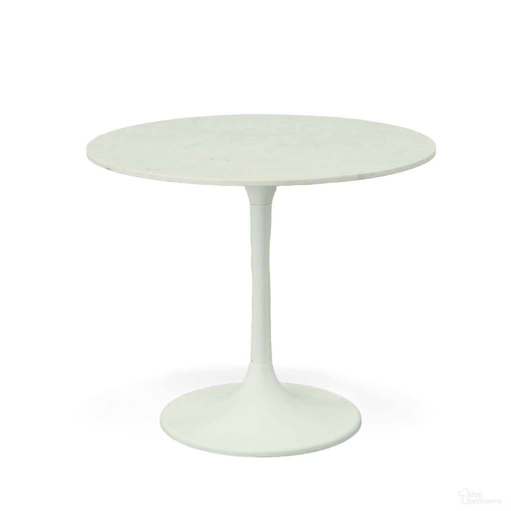 The appearance of Enzo 36 Inch Round Marble Top Dining Table In White Top and Base designed by Carolina Living in the modern / contemporary interior design. This white piece of furniture  was selected by 1StopBedrooms from Enzo Collection to add a touch of cosiness and style into your home. Sku: MT3636T-WHT. Table Base Style: Pedestal. Table Top Shape: Round. Material: Marble. Size: 36".