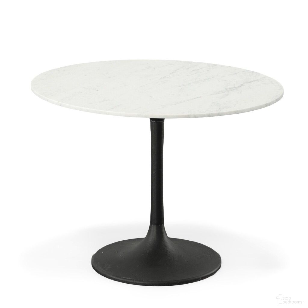 The appearance of Enzo 40 Inch Round Marble Top Dining Table In White Top and Black Base designed by Carolina Living in the modern / contemporary interior design. This white and black piece of furniture  was selected by 1StopBedrooms from Enzo Collection to add a touch of cosiness and style into your home. Sku: MT4040T-BLK. Table Base Style: Pedestal. Table Top Shape: Round. Material: Marble. Size: 40".