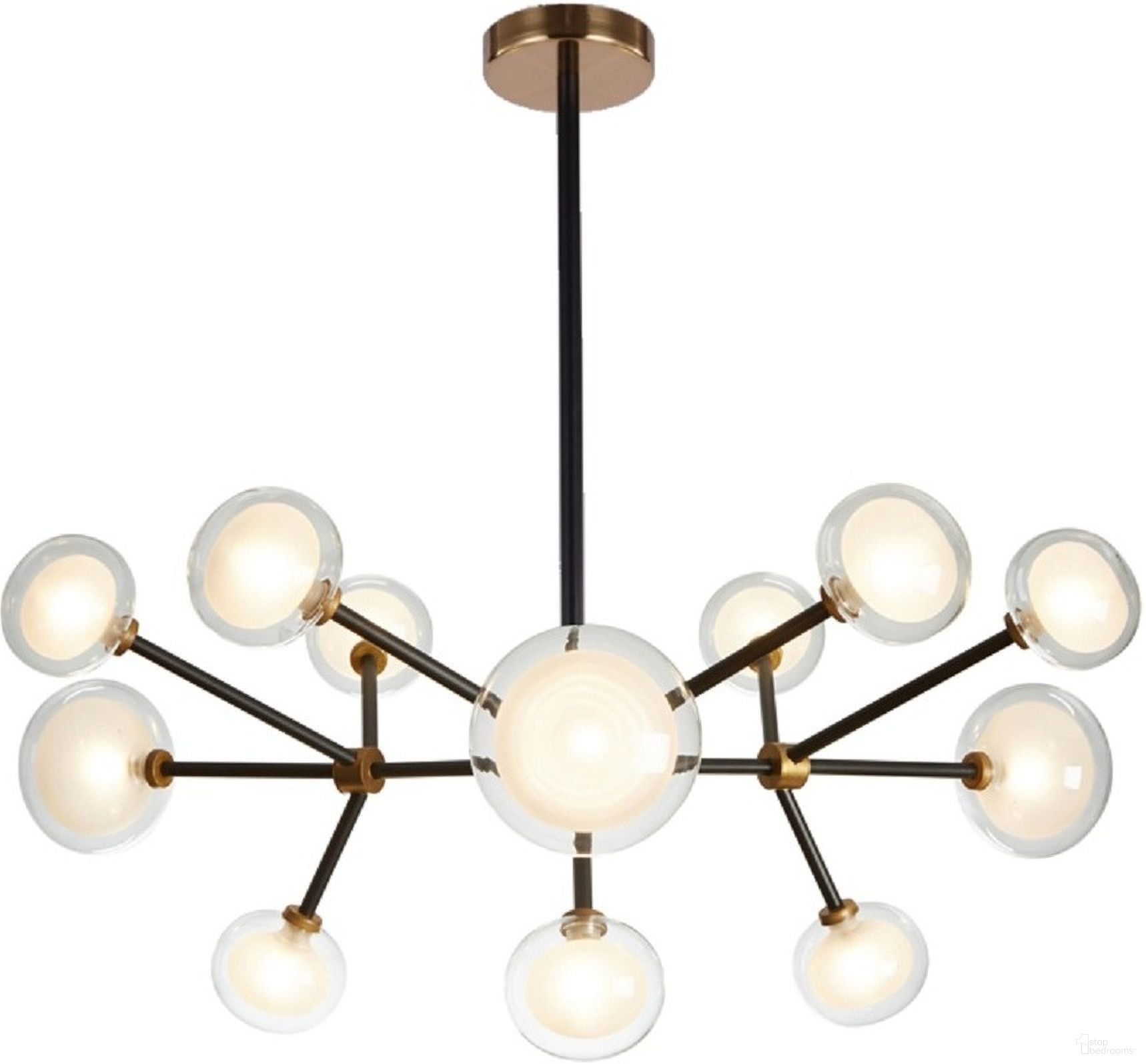 Enzo Chandelier Pendant Light In Black and Bronze