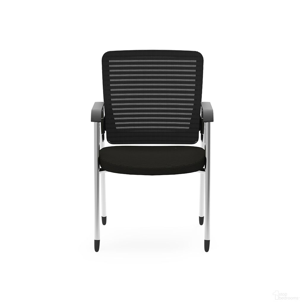 Eon Visitor Chair Set of 2 In Black and Chrome