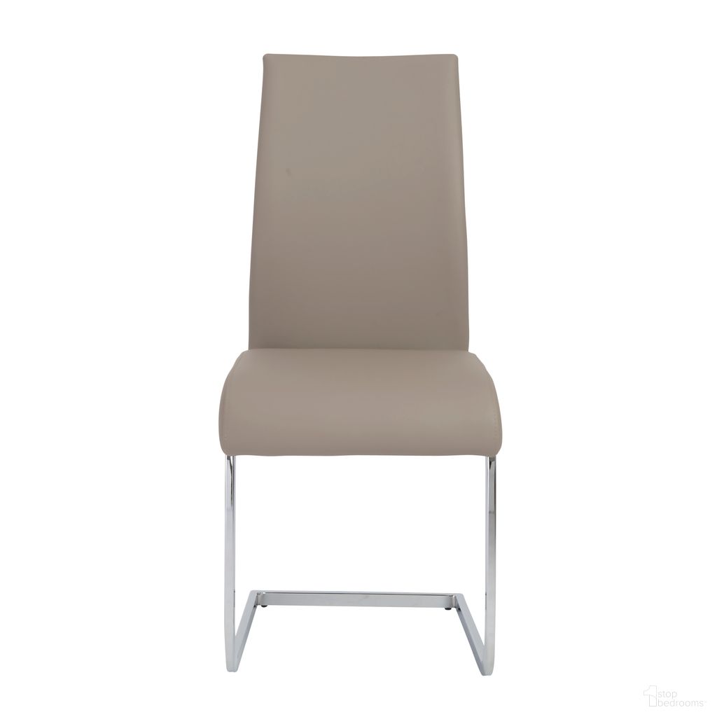 The appearance of Epifania Dining Chair Set of 4 In Taupe and Chrome designed by Euro Style in the modern / contemporary interior design. This taupe/chrome piece of furniture was selected by 1StopBedrooms from Epifania Collection to add a touch of cosiness and style into your home. Sku: 05093TPE. Material: Leather. Chair Type: Side Chair.