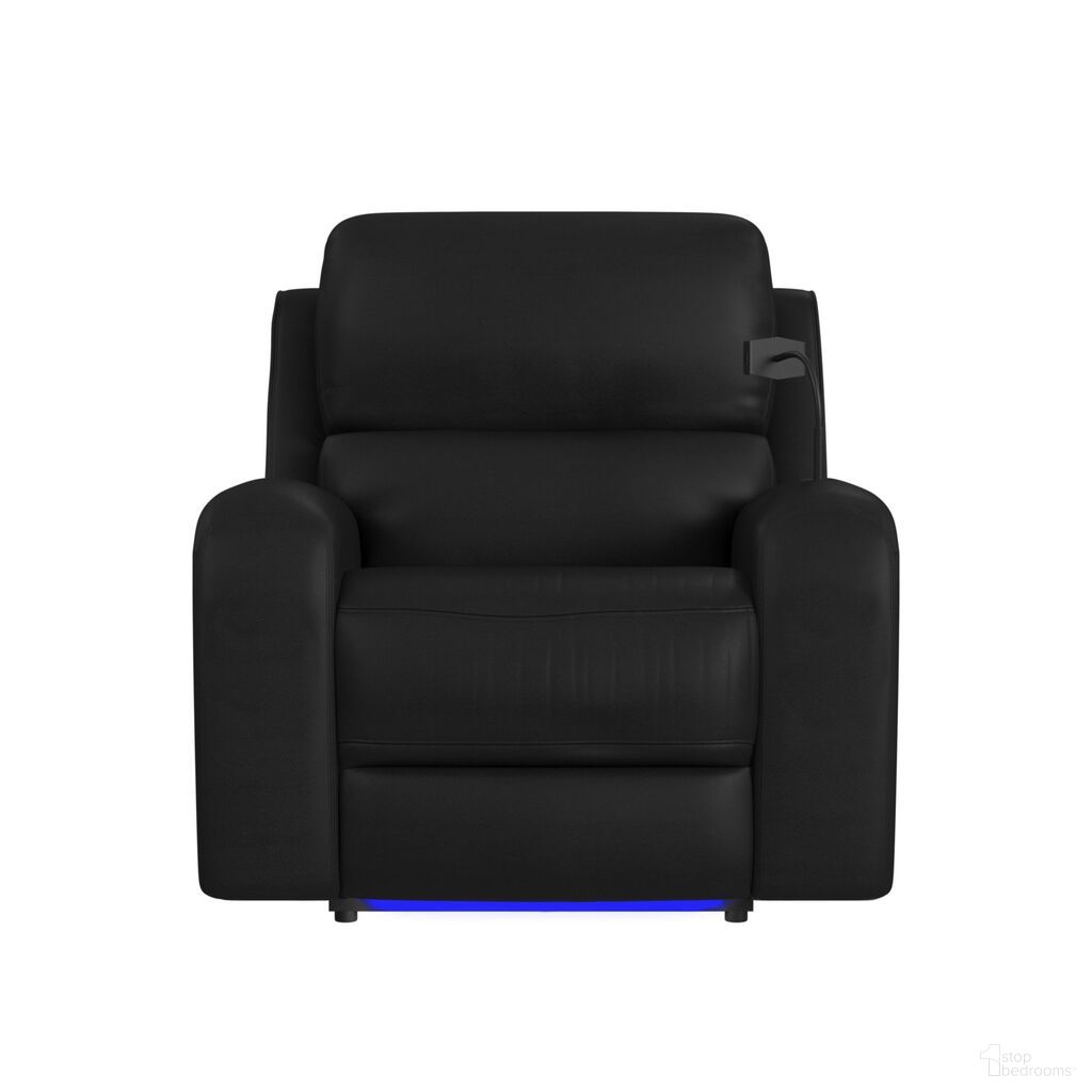 The appearance of Epitome Power Glider Recliner with Heat Massage and USB In Black designed by Picket House in the transitional interior design. This black piece of furniture  was selected by 1StopBedrooms from Epitome Collection to add a touch of cosiness and style into your home. Sku: U-16650-11432-105PPP. Material: Top Grain Leather.