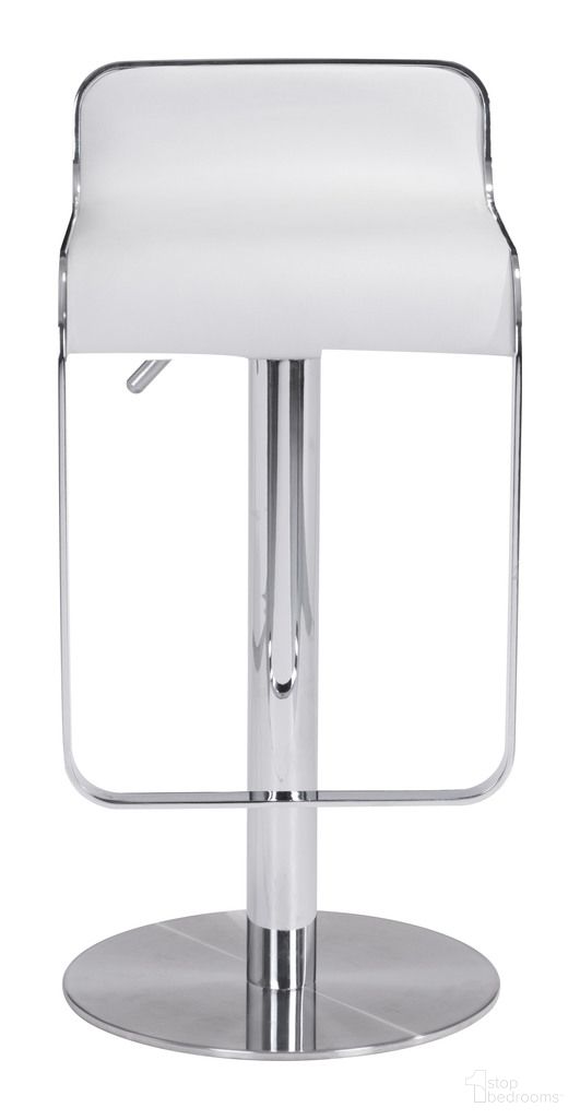 The appearance of Equino Barstool In White designed by Zuo Modern in the modern / contemporary interior design. This white piece of furniture was selected by 1StopBedrooms from Equino Collection to add a touch of cosiness and style into your home. Sku: 110879. Material: Polyurethane.